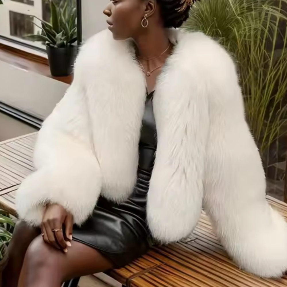 Imitation fur style jacket coat warm classic fashion Elegant Noble Jacket - Picture 4 of 4